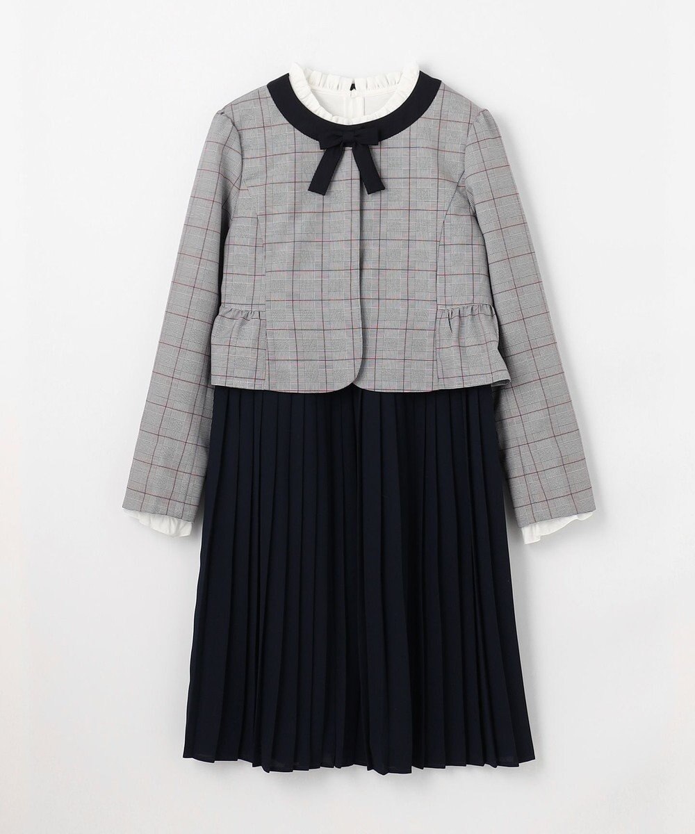 組曲 KIDS 【150-170㎝】グレンチェックジャケット＆プリーツワンピース セット 