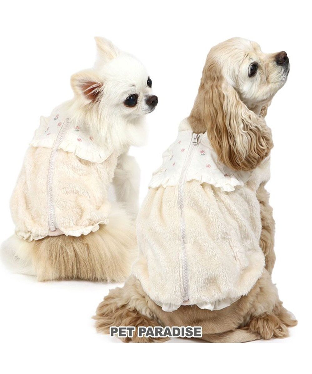 PET PARADISE ペットパラダイス ボア ジップベスト 《お花》 中型犬 大型犬 