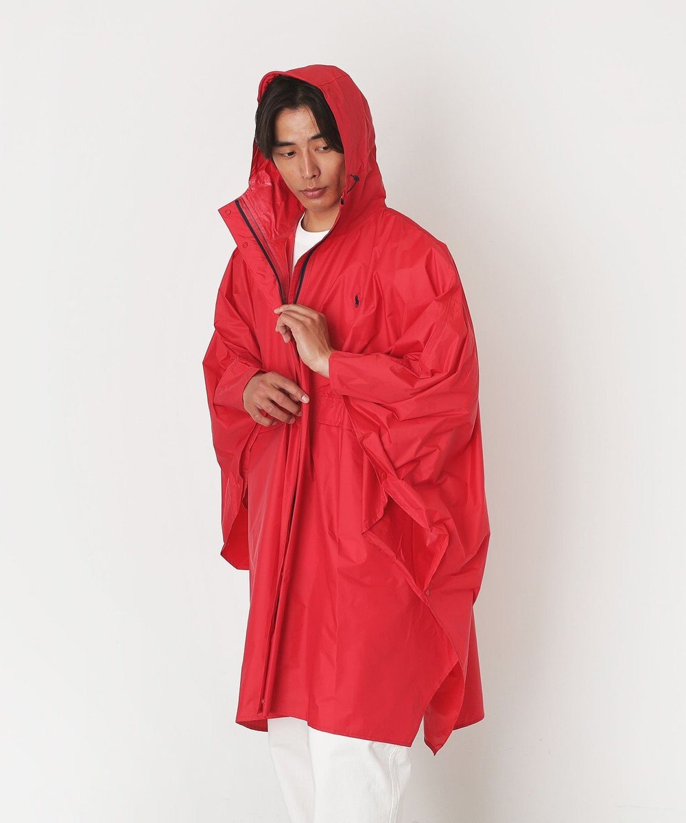 MOONBAT POLO RALPH LAUREN(ポロ ラルフローレン) ポロポニー ポケッタブル レインポンチョ レインコート 無地 フード 収納袋 ロゴ入 レディース 