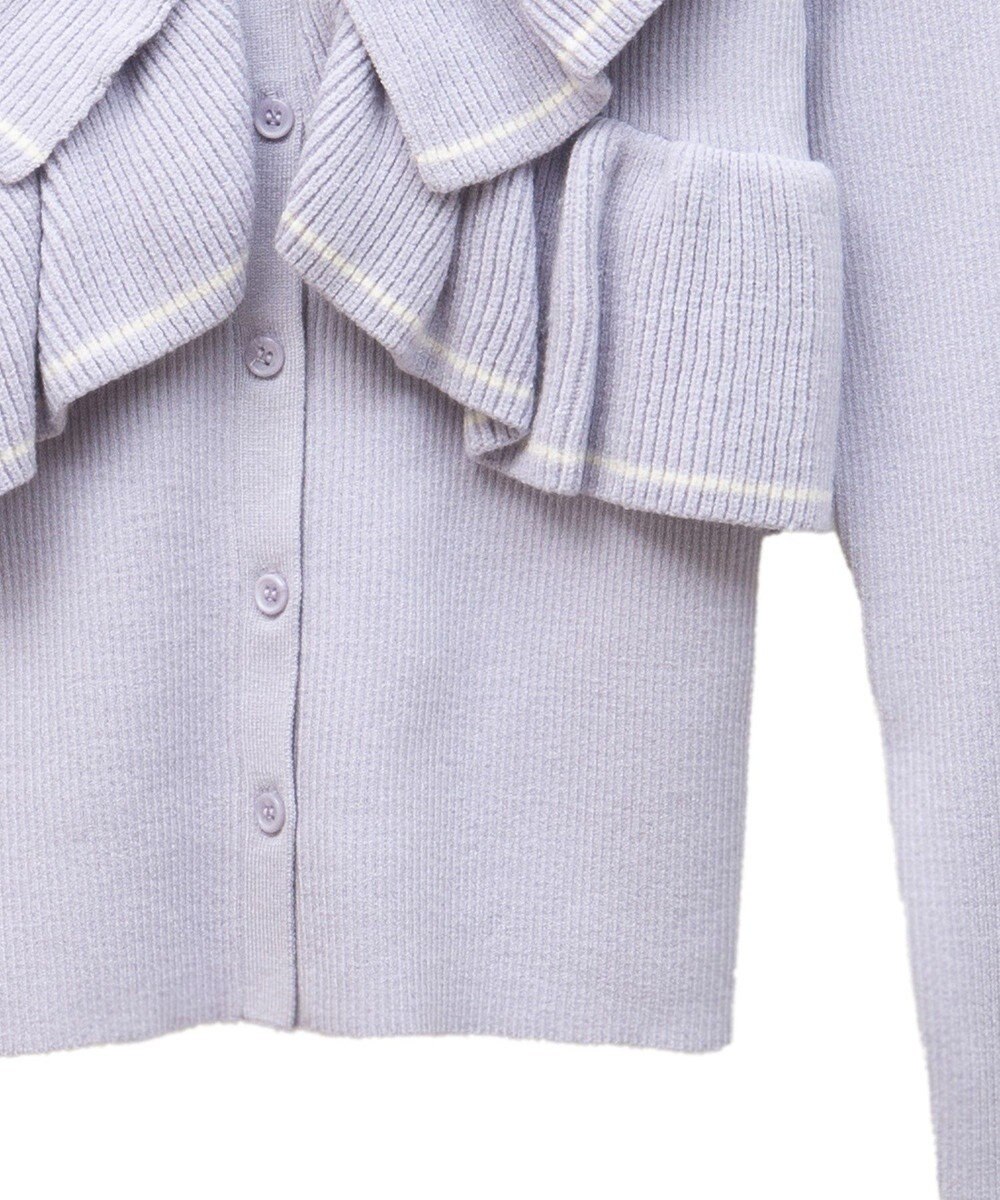 earth music&ecology Ｖネックフリルニットカーディガン 