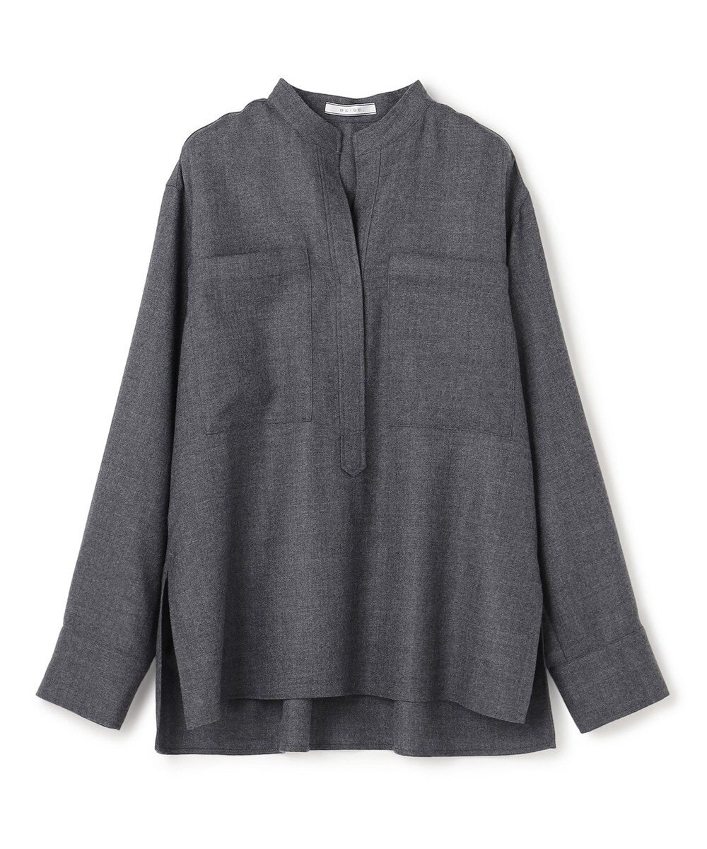 BEIGE， 【VERY NaVY12月号掲載】TERNES / ビックポケットプルオーバーウールブラウス 