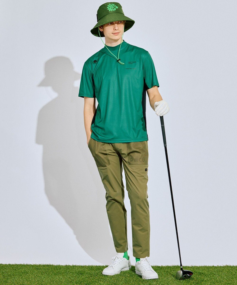 PW CIRCULUS 【吸水速乾 / UV遮蔽率96.3% UVカット / ストレッチ】【MEN】メッシュコンビモックネックT ゴルフ 