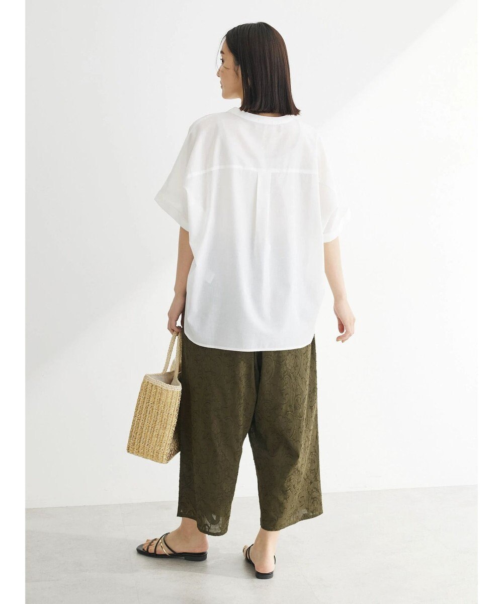 Green Parks 綿麻混フレンチスリーブスキッパーシャツ 