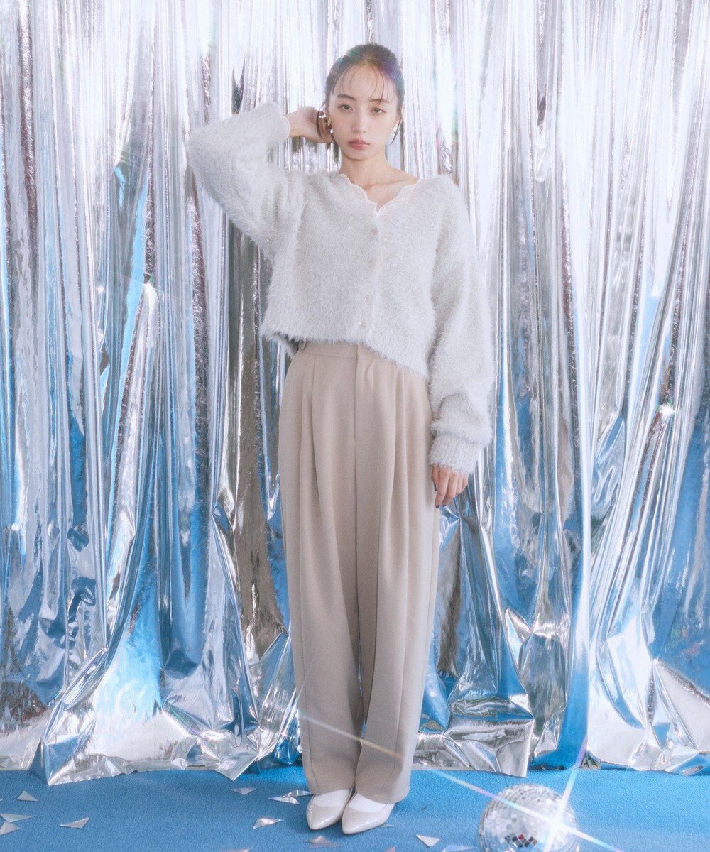 earth music&ecology ミックスカラーラメニットカーディガン 