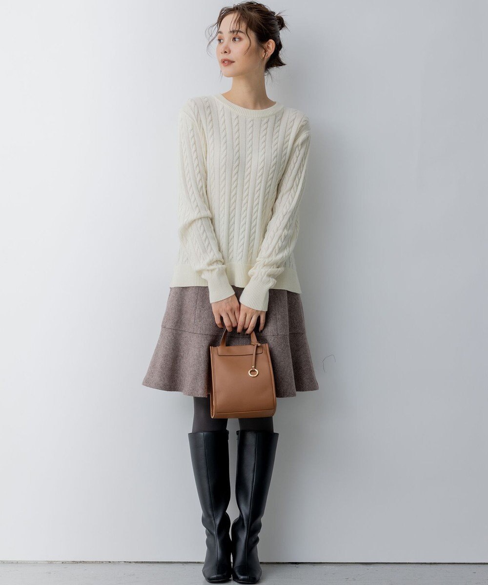 組曲 ネコアシツイードセミフレア スカート 