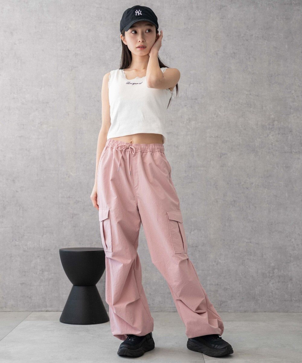 WEGO 【ウエストゴム】イージーパラシュートカーゴパンツ 