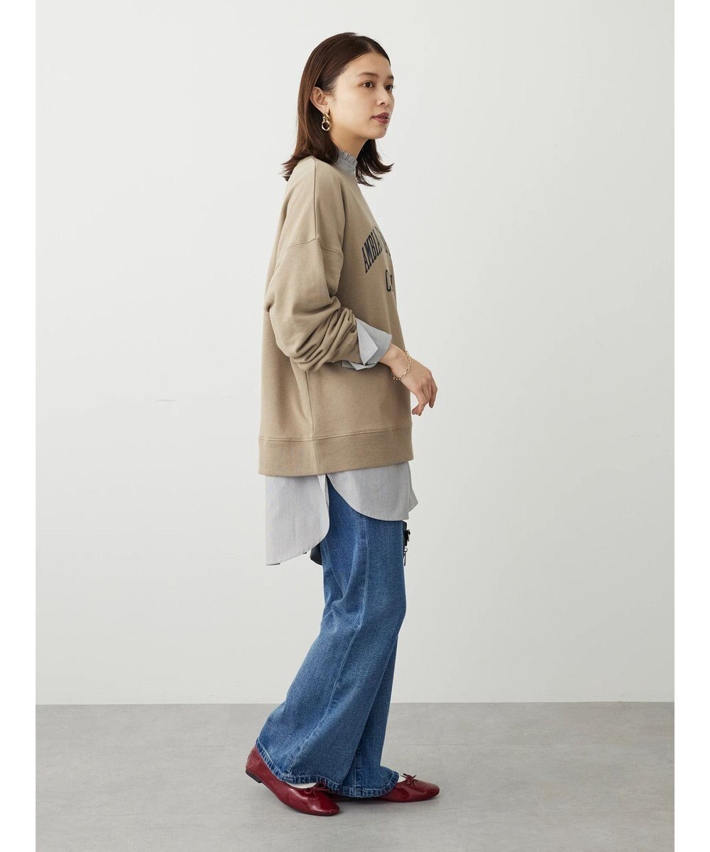 Green Parks イージーケアスタンドフリルシャツチュニック 