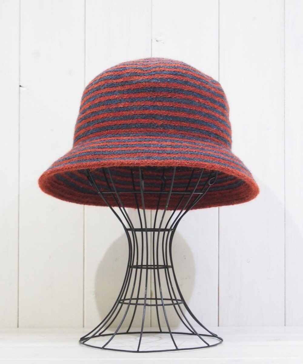 石田製帽 モヘヤ混ボーダー　バケット 