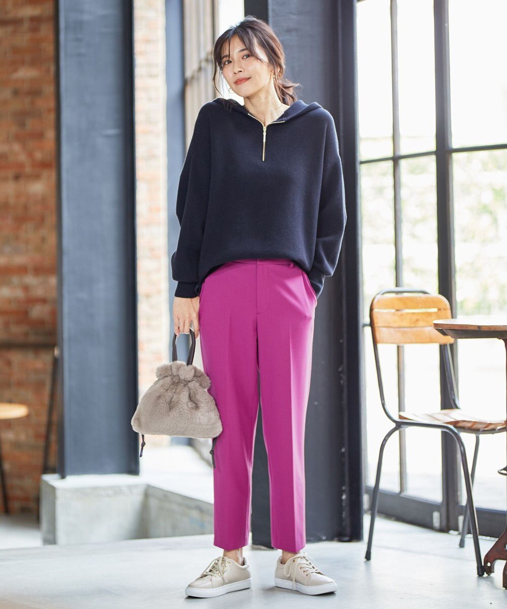 ANY L 【ウエストゴム/ストレッチ/裏起毛】シークレットウォーム　テーパードパンツ 