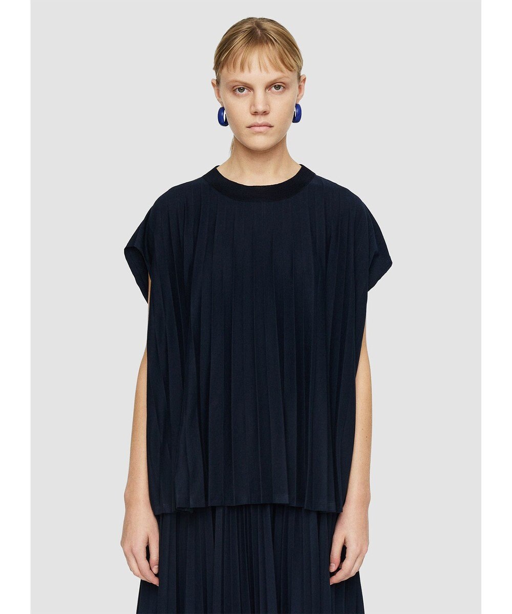 JOSEPH 【洗える】コットンプリッセ　ラウンドネックTシャツ 