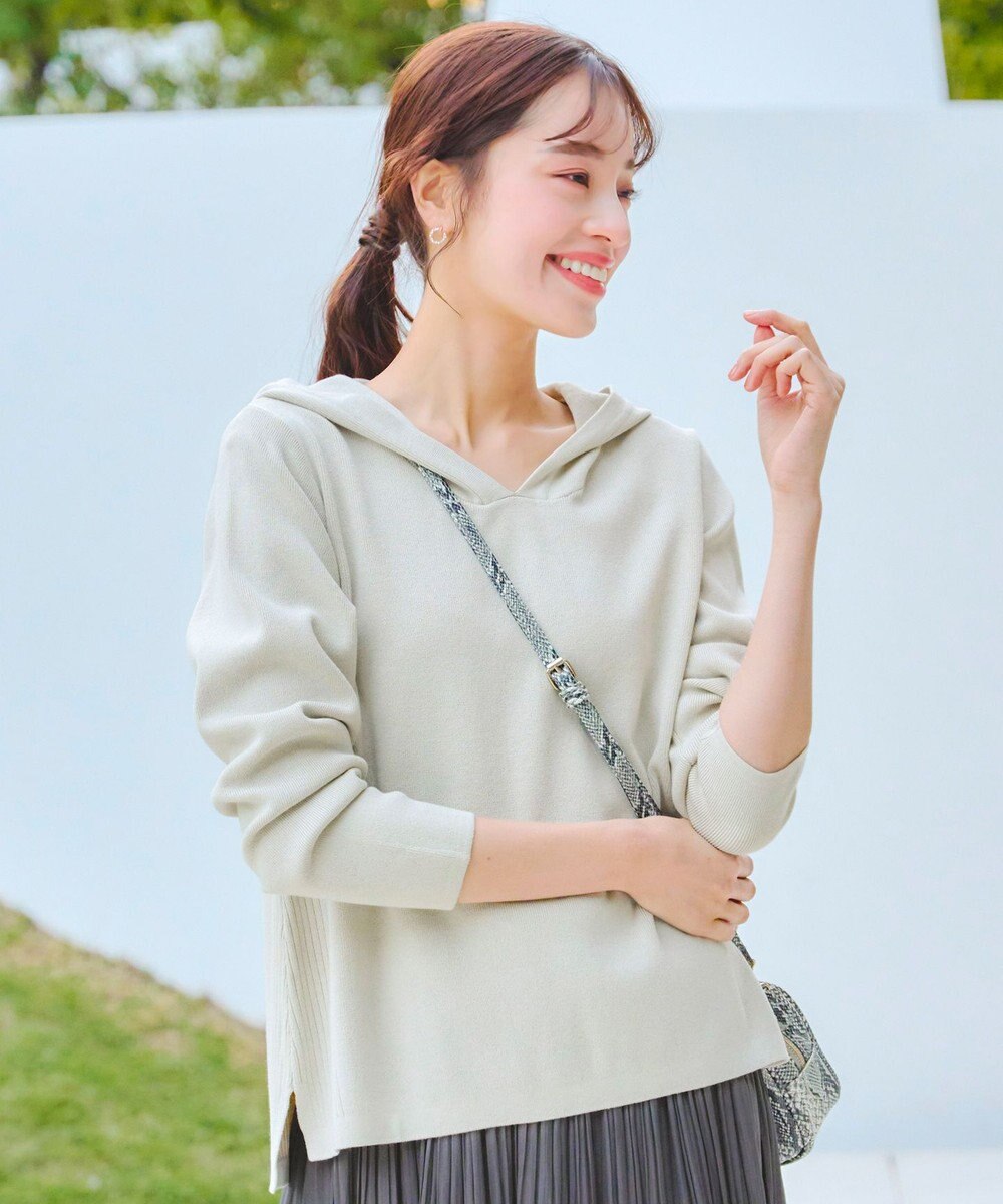 Tiaclasse 【洗える】サマーニットフードパーカートップス 