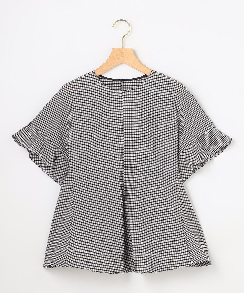 組曲 【先行予約】サッカーギンガムチェック ペプラムブラウス 