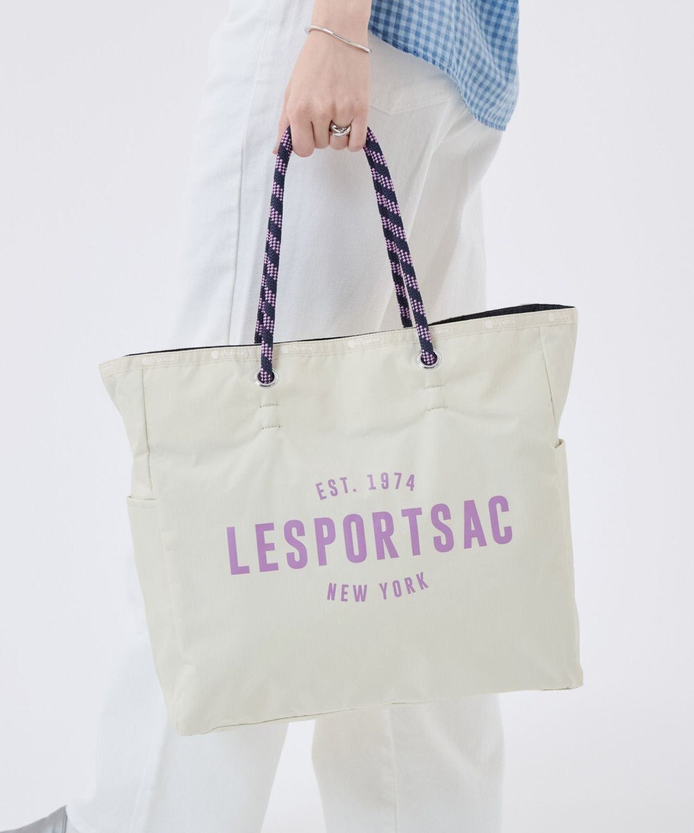 LeSportsac LARGE 2 WAY TOTE/2ウェイビスケットベージュ/ディープシー 