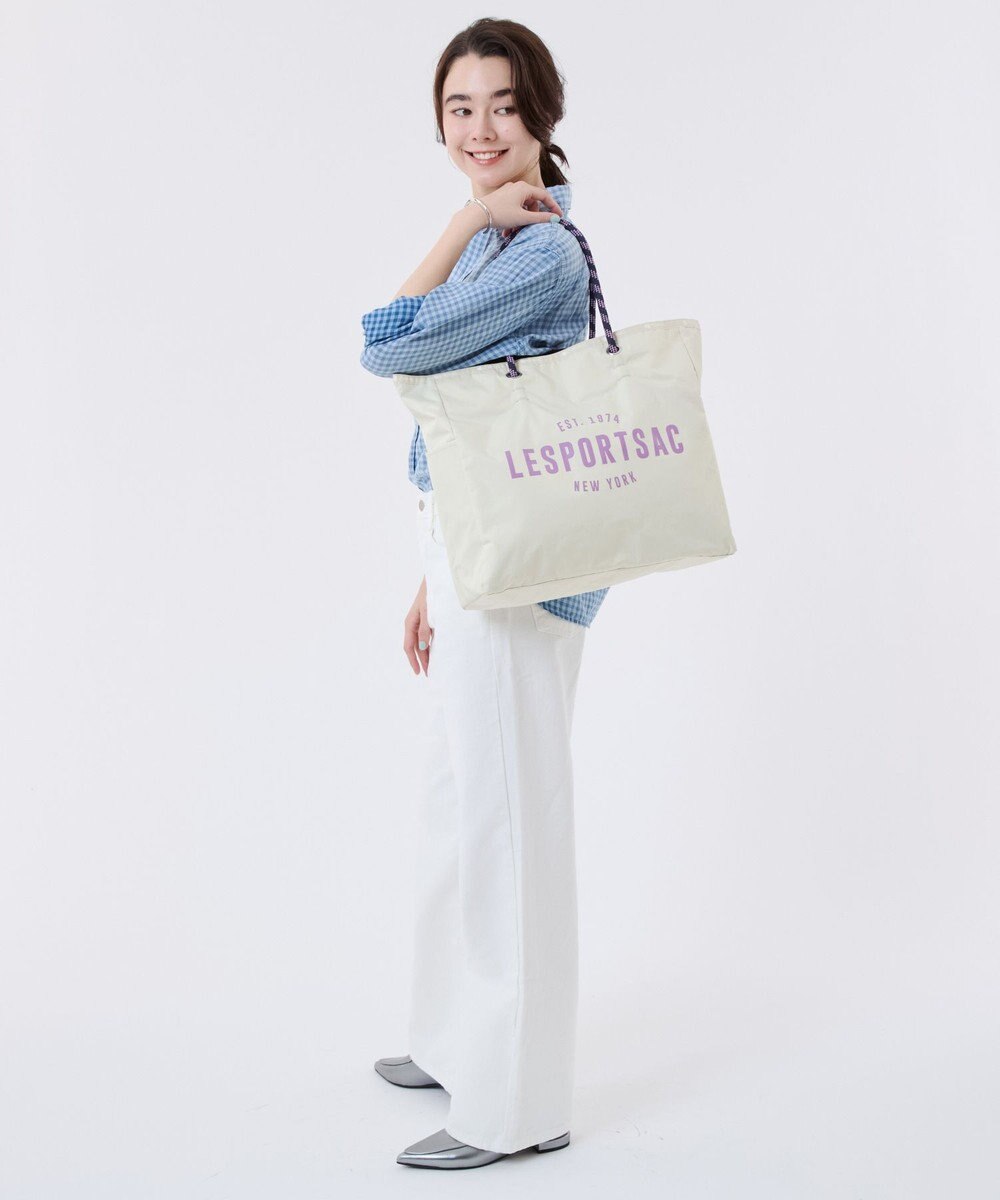 LeSportsac LARGE 2 WAY TOTE/2ウェイビスケットベージュ/ディープシー 