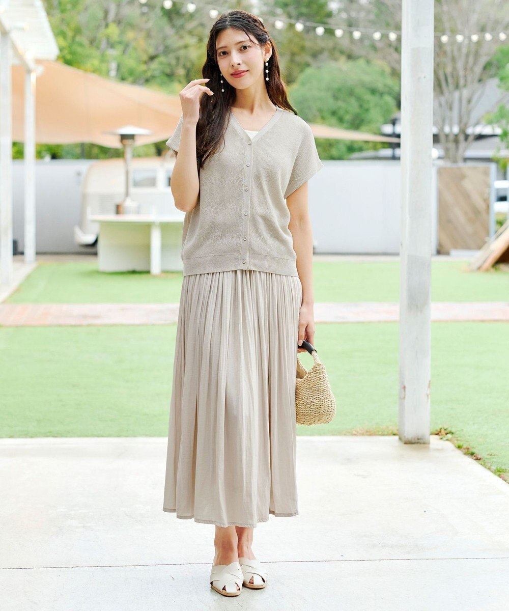 Tiaclasse 【洗える】リネンタッチカーディガン 