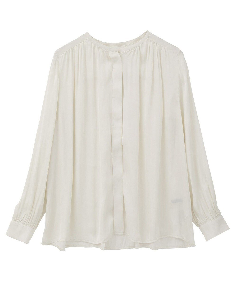 YECCA VECCA サテンギャザーブラウス 