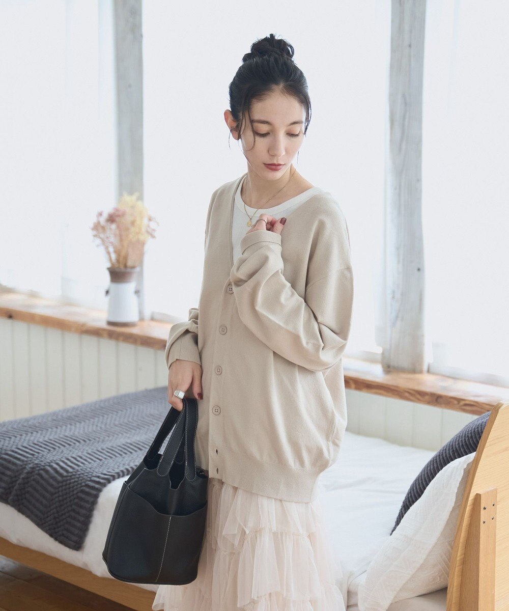 WEGO 【ユニセックス着用ITEM/MLサイズ展開】ドロップショルダーカーディガン 