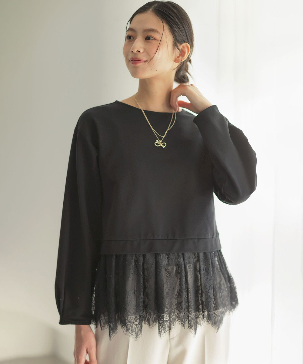 組曲 【先行予約】フレンチテリーレースコンビ カットソー 