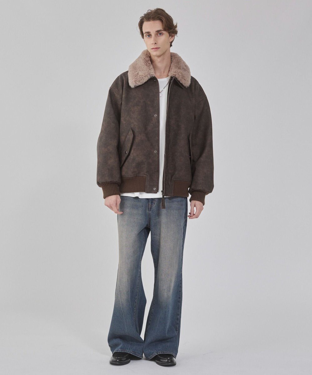 WEGO 【ユニセックス着用ITEM/ウエスト調整可】フレアデニムパンツ 