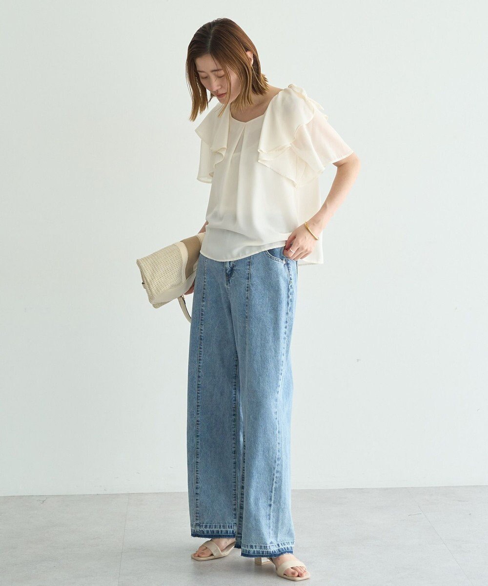 YECCA VECCA 綿麻バギーデニムパンツ 