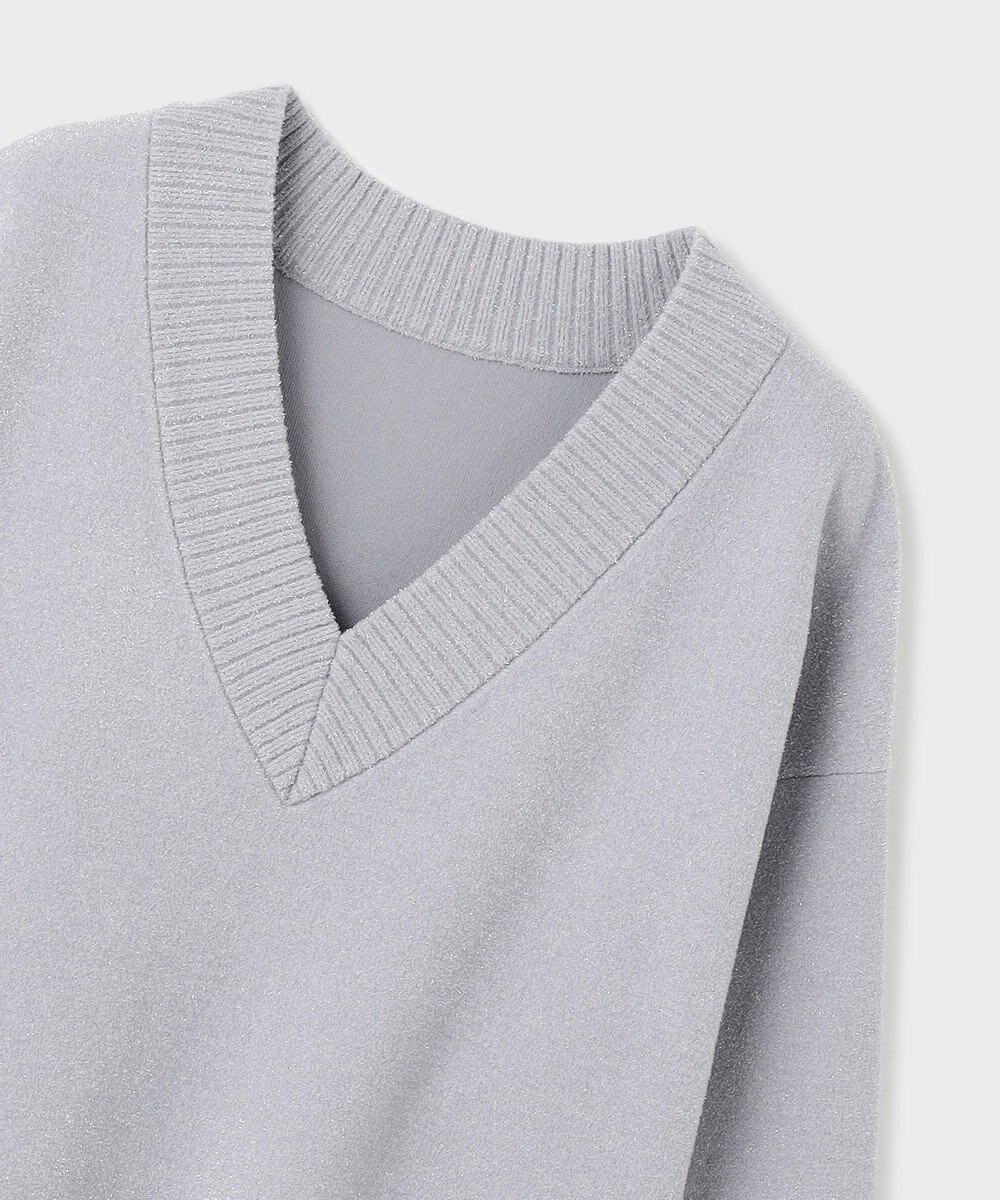 GRACE CONTINENTAL ラメVネックニットトップ 