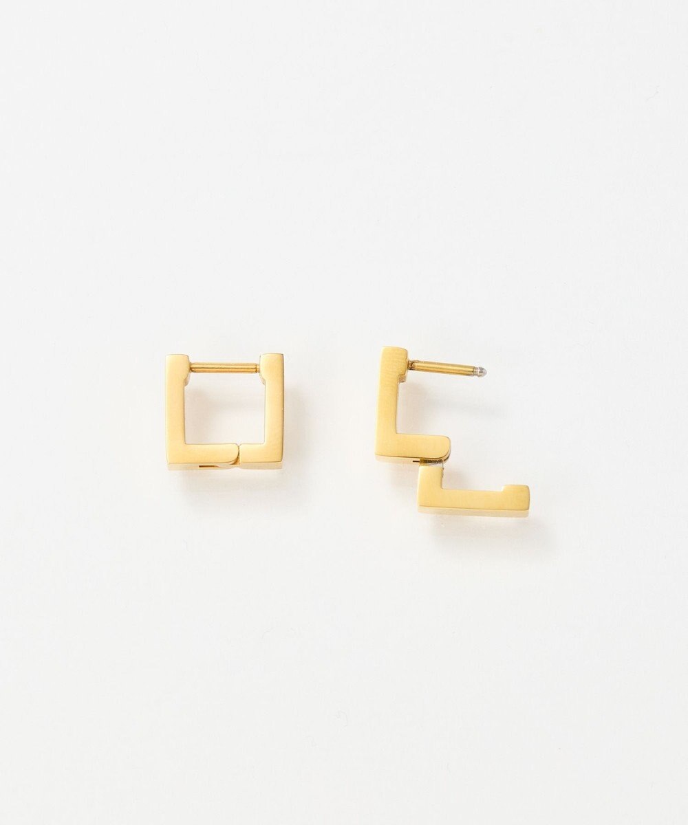 Phoebe 【金属アレルギー対応】ストレートスクエアフープピアス　ゴールド/サージカルステンレス 