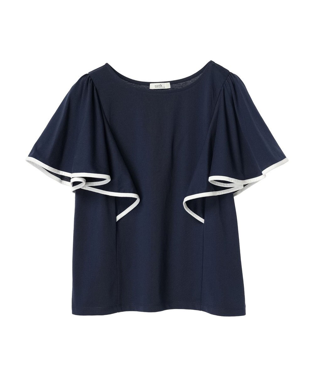 earth music&ecology パイピングフレアスリーブカットソー 
