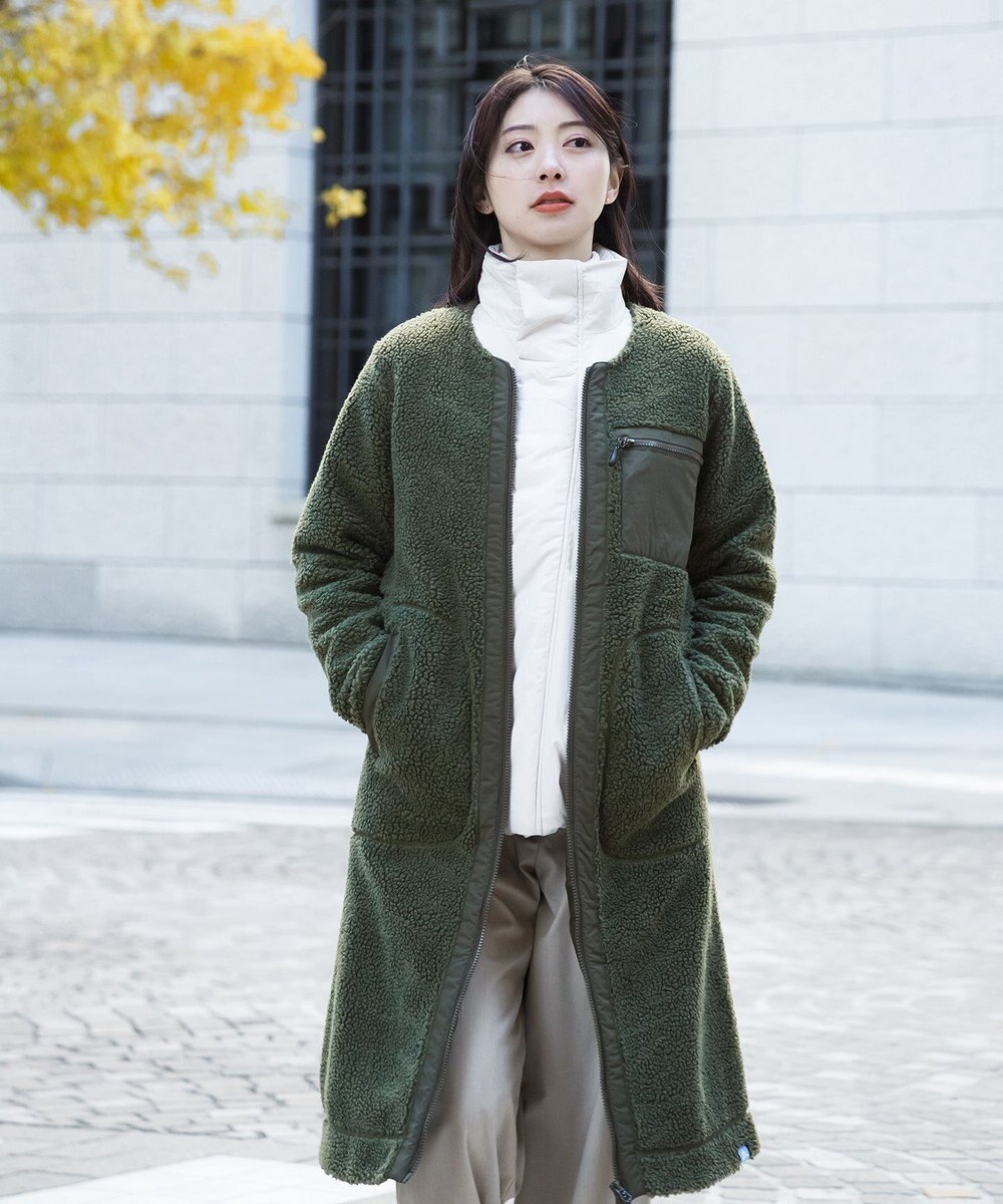 SHARE PARK LADIES 【LADIES】ボアフリースロングカーディガン 