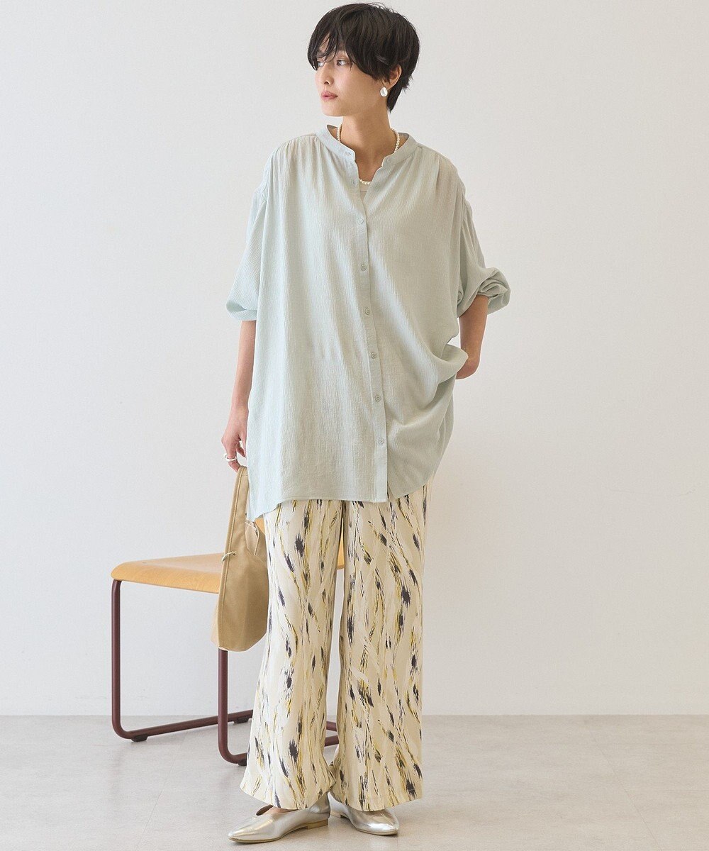 AMERICAN HOLIC 楊柳バンドカラーシャツ 