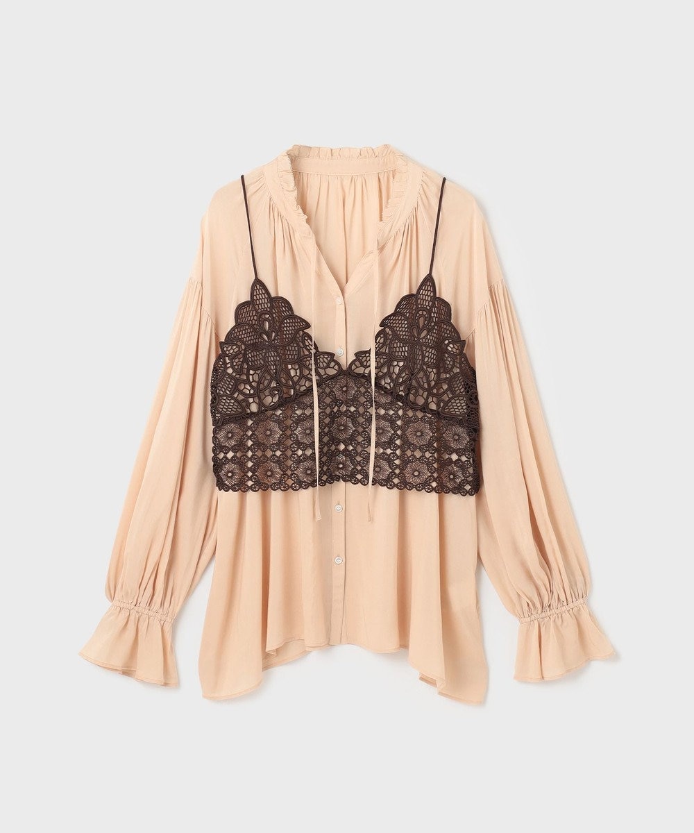 GRACE CONTINENTAL レースキャミ付カフタンブラウス 