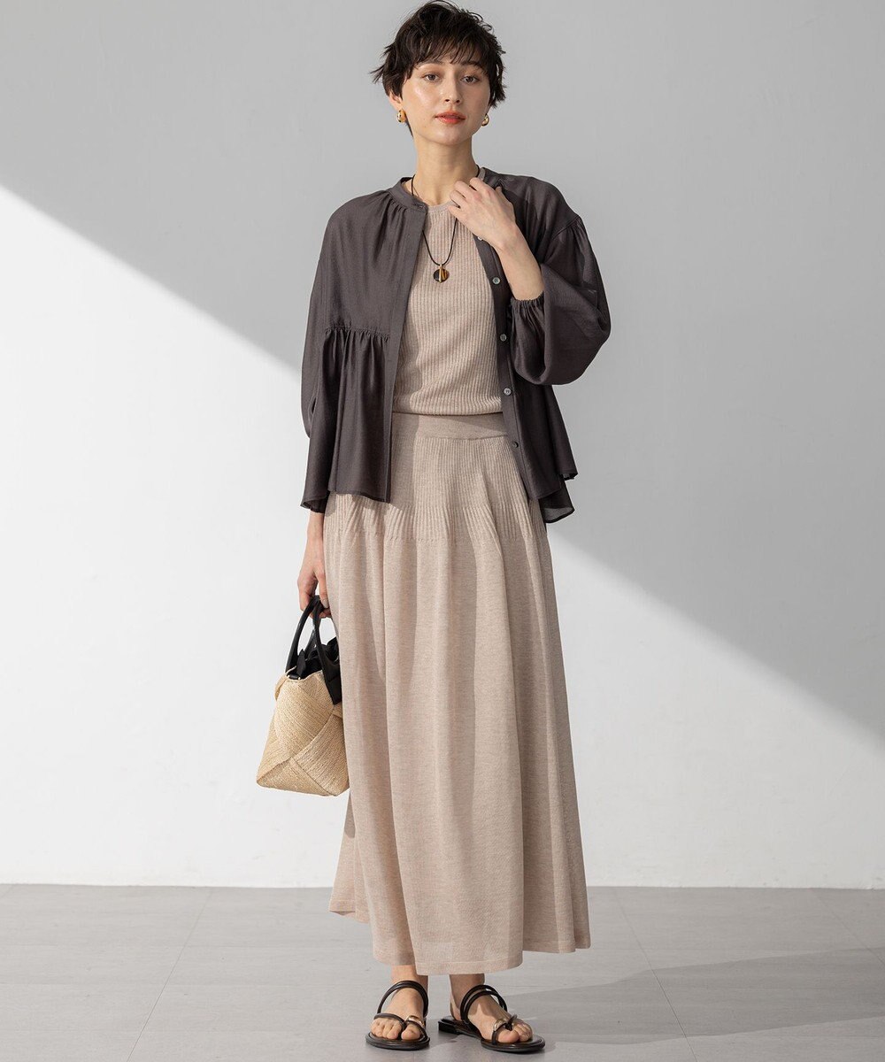 23区 【洗える】シャイニーシアー リブ ニット 