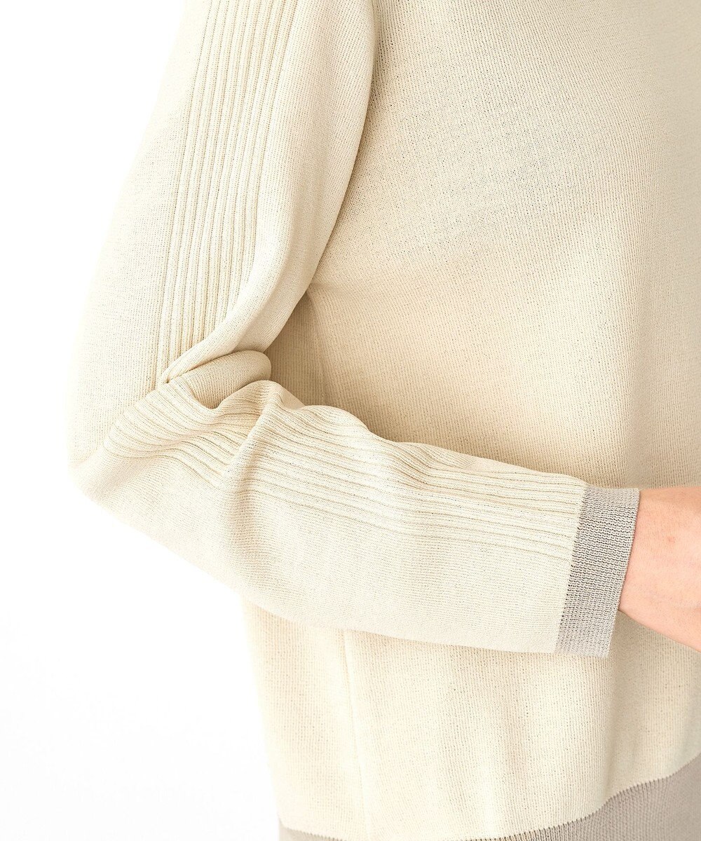 Tiaclasse L 【新色追加・洗える】配色スリットニット 