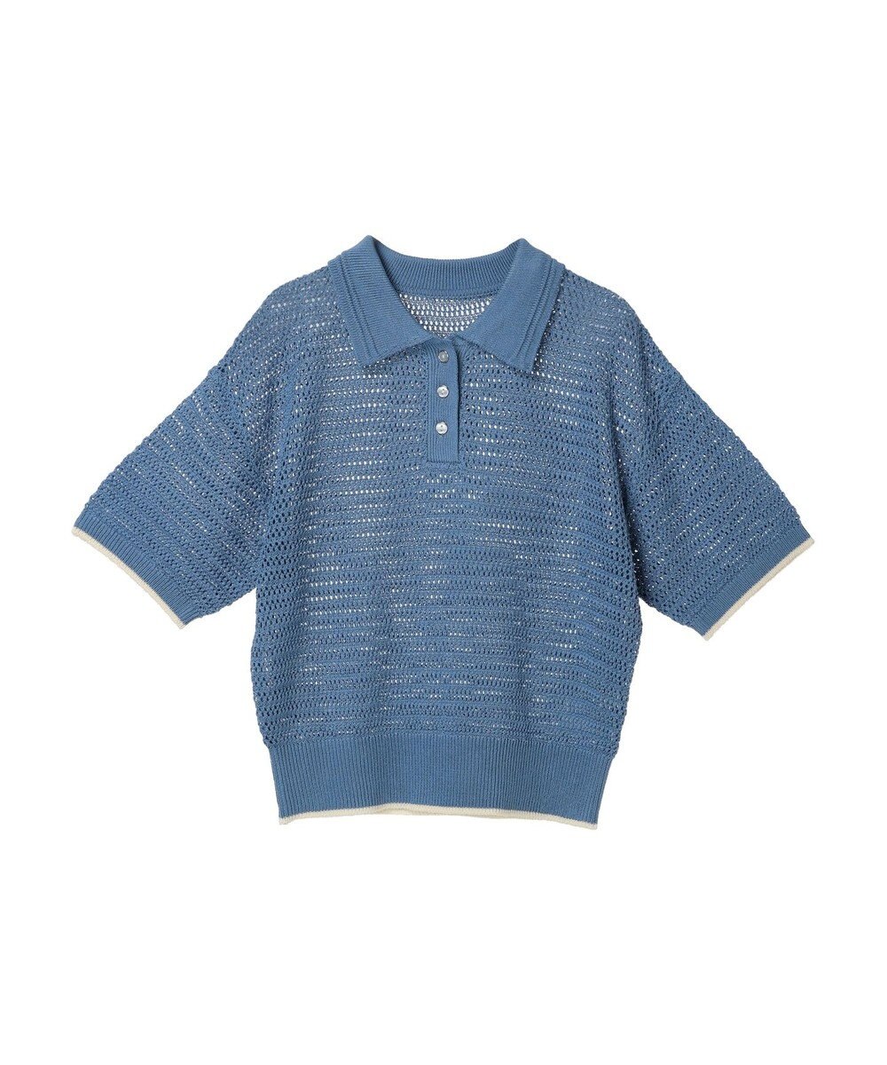 earth music&ecology ラインポロニットプルオーバー 