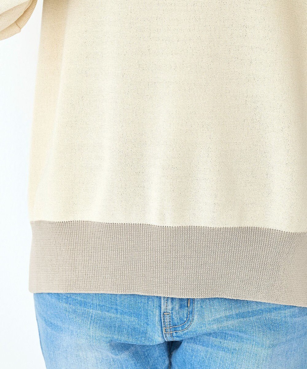 Tiaclasse L 【新色追加・洗える】配色スリットニット 