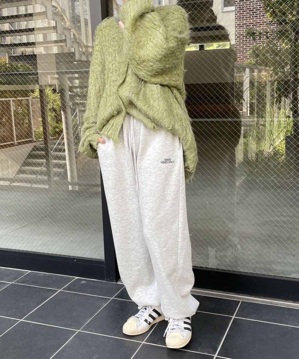 WEGO 裏起毛ロゴ刺繍スウェットパンツ 