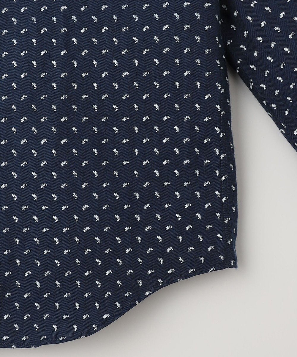 JOSEPH ABBOUD 【オーガニックコットン】フランネルペイズリー柄プリント シャツ 