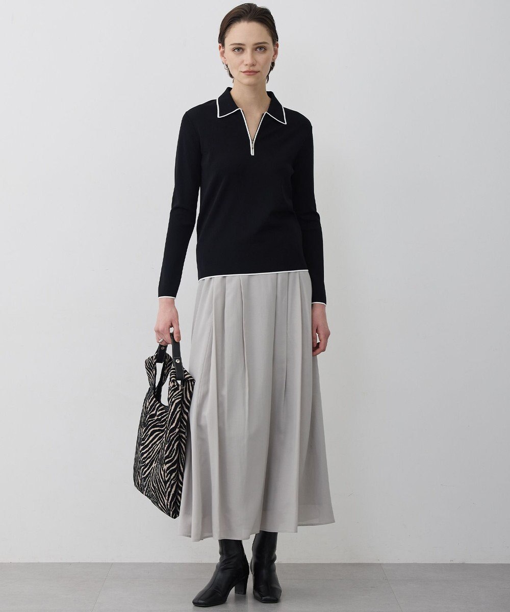 ICB シンセティックフルニードル ハーフジップニット 