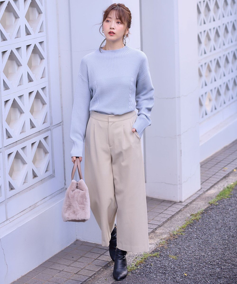 ANY SIS 【シリーズ累計7万本突破！】サーモ2WAYストレッチ ワンタック ワイドパンツ 