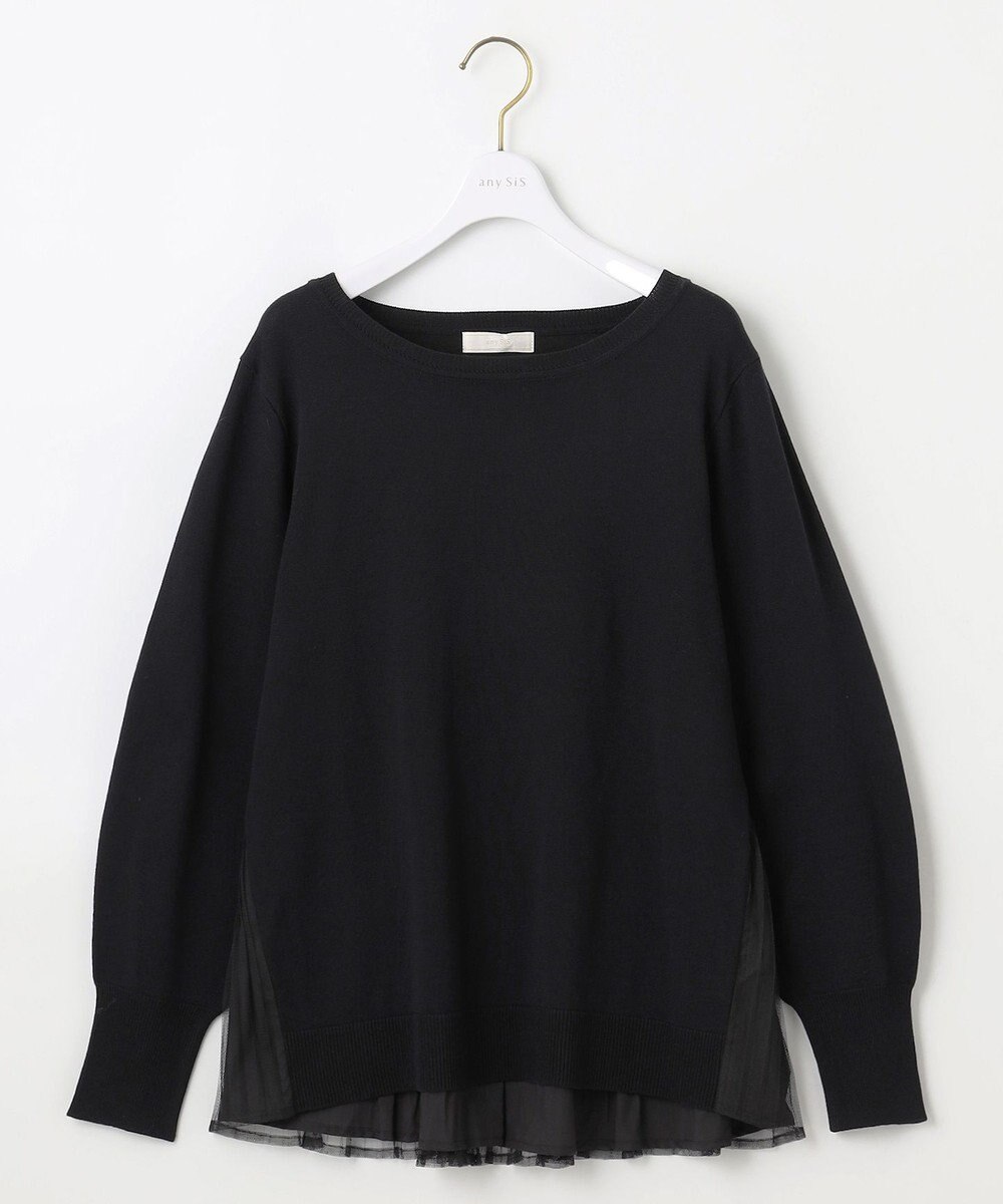 ANY SIS 【WEB・一部店舗限定】バックチュールコンビ ニット 