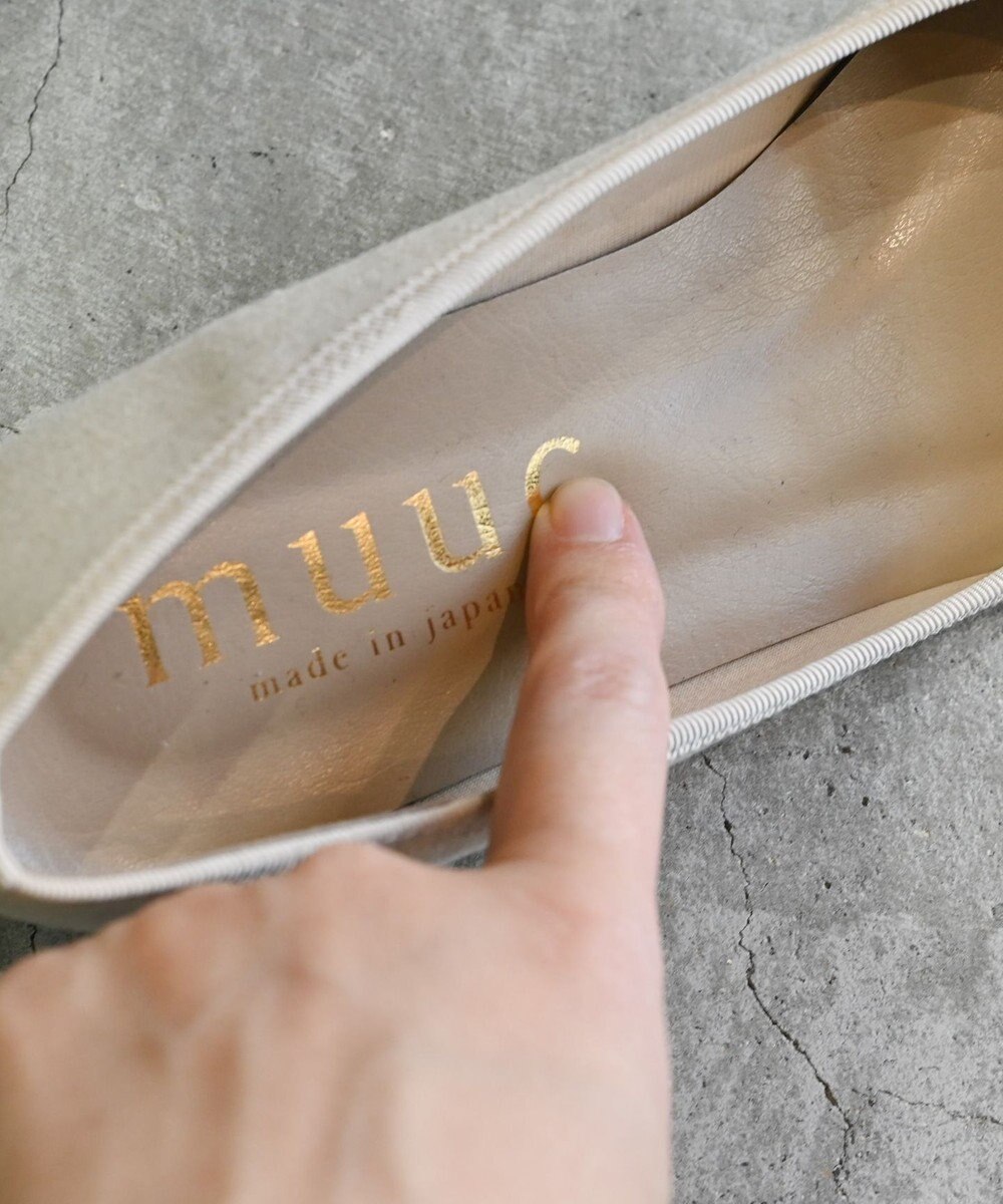 muuc 小花柄刺繍のバレエシューズ 