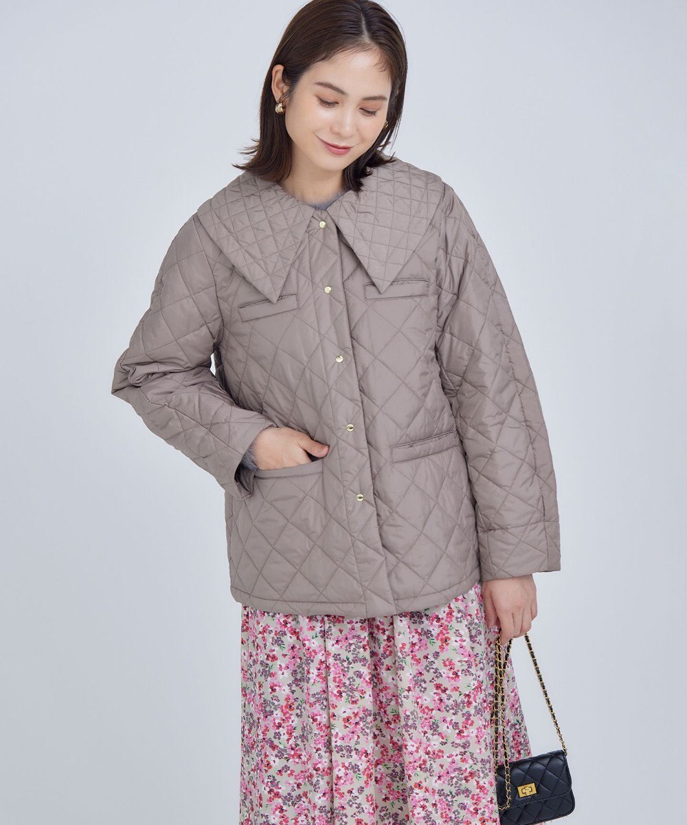 組曲 【洗える・中綿】2WAYキルト コート 