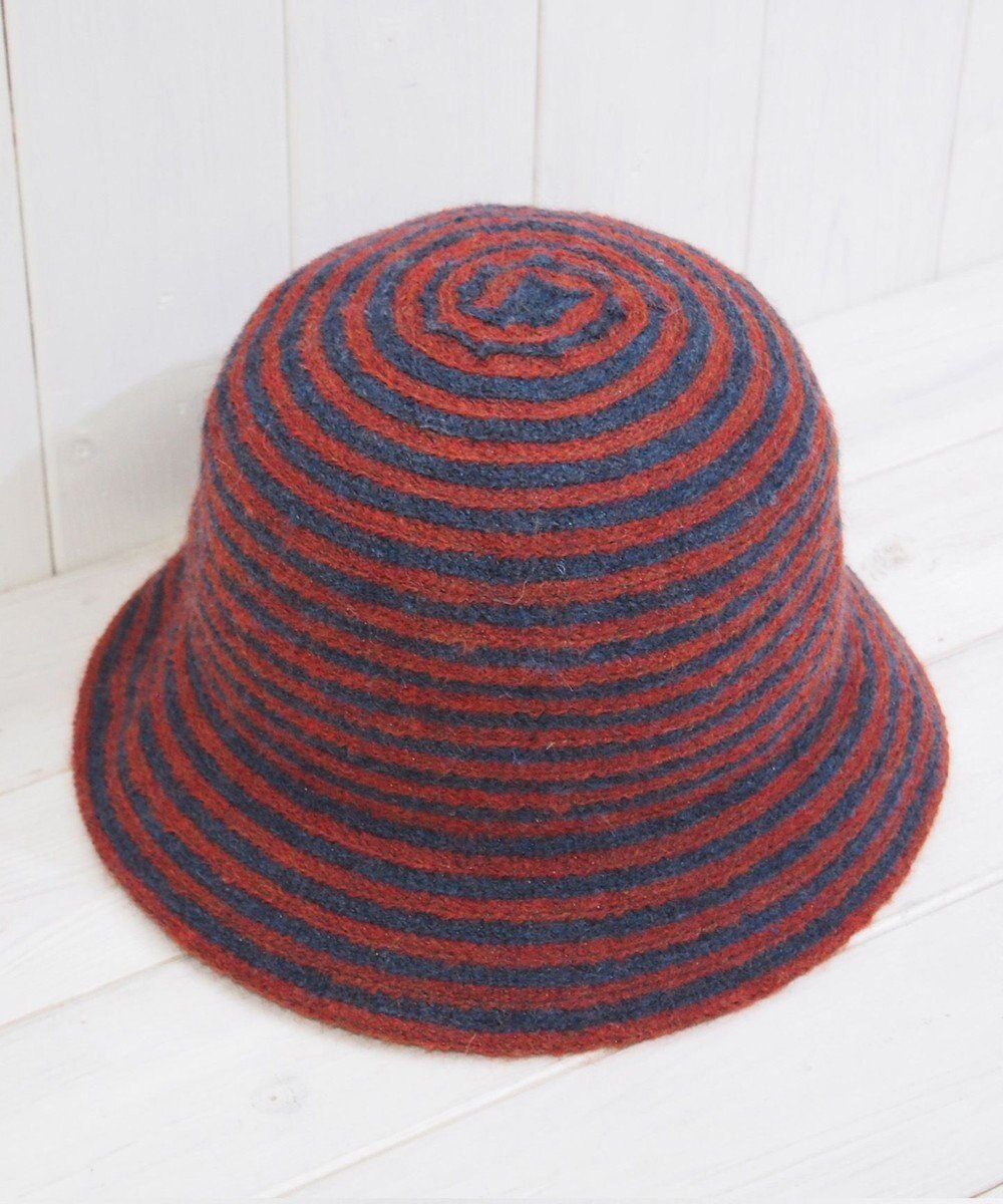 石田製帽 モヘヤ混ボーダー　バケット 