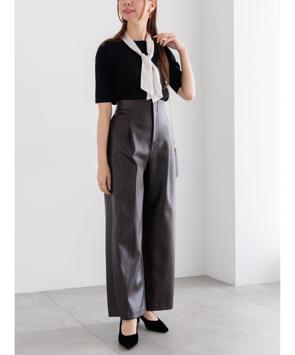 Te chichi フェイクレザーセミワイドパンツ《2025Autumn catalog item》 