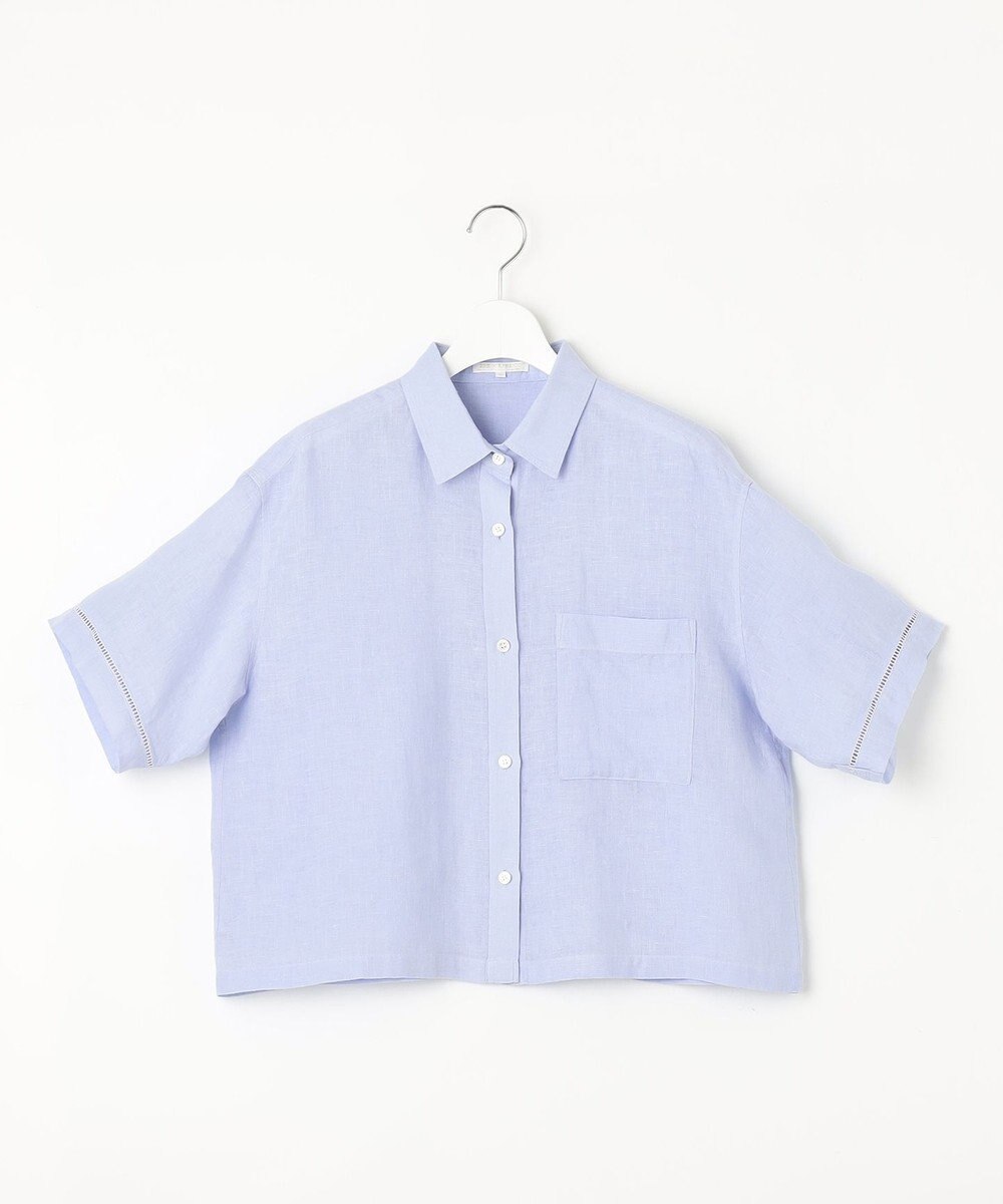 23区 【洗える】LIBECOリネン クロップド シャツ 