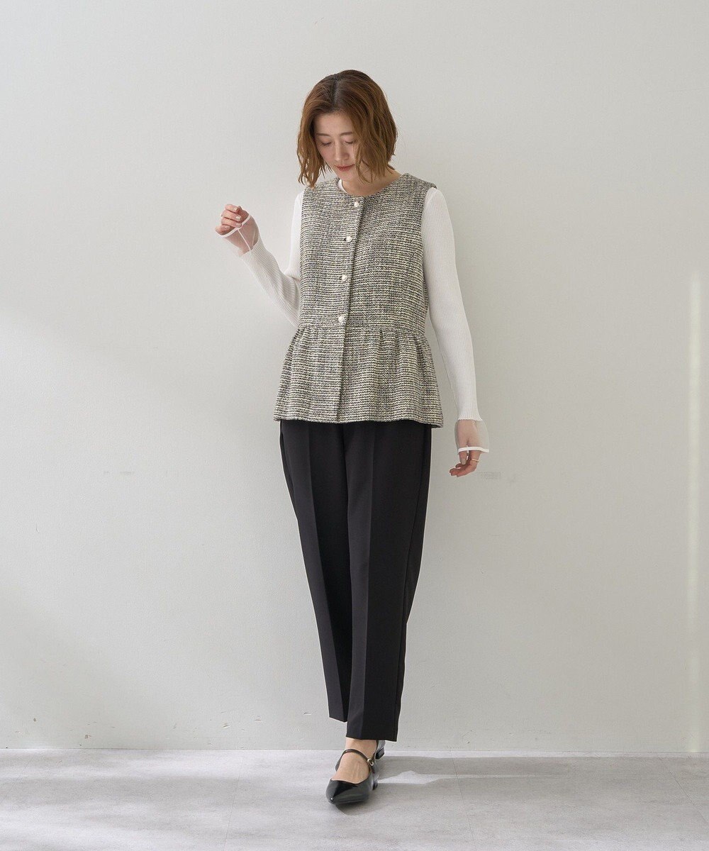 YECCA VECCA ツイードペプラムジレ 