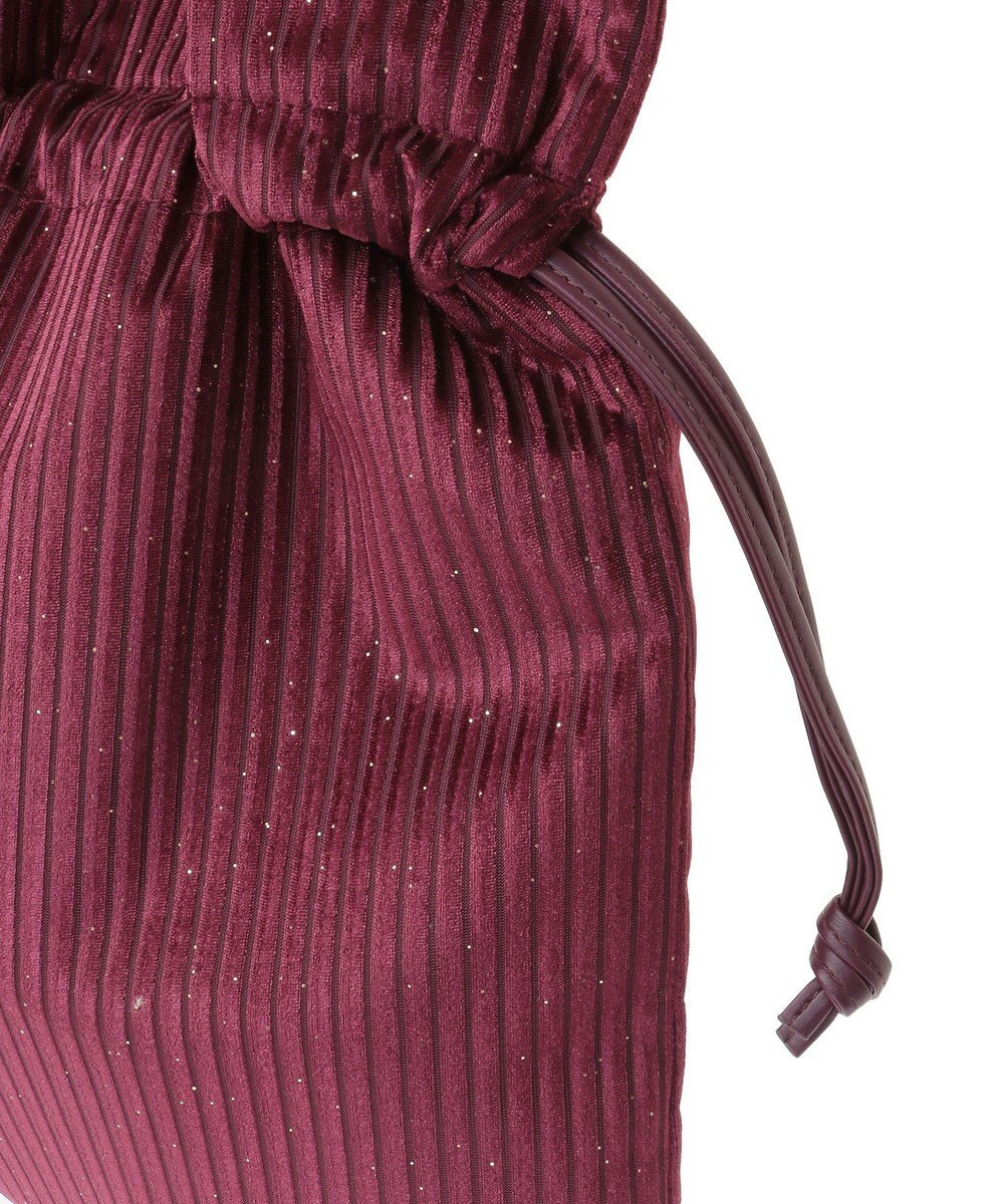 Green Parks ａｎｄｍｉｋｋａ．ラメベロアプリーツ巾着バッグ 