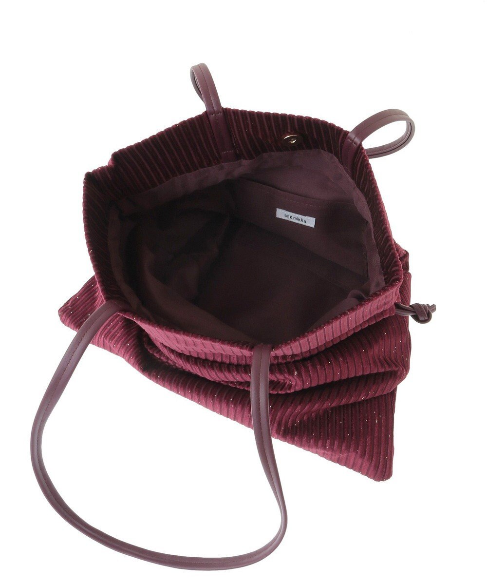 Green Parks ａｎｄｍｉｋｋａ．ラメベロアプリーツ巾着バッグ 