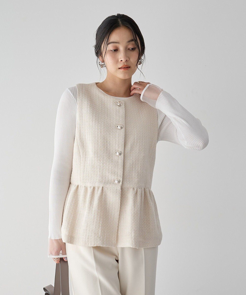 YECCA VECCA ツイードペプラムジレ 