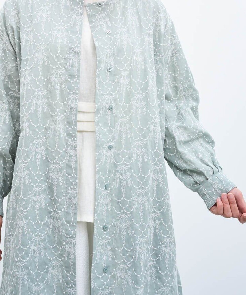 muuc 【2WAY】【上質なコットン100%生地】イラカ柄刺繍コットン 羽織り＆シャツワンピース 