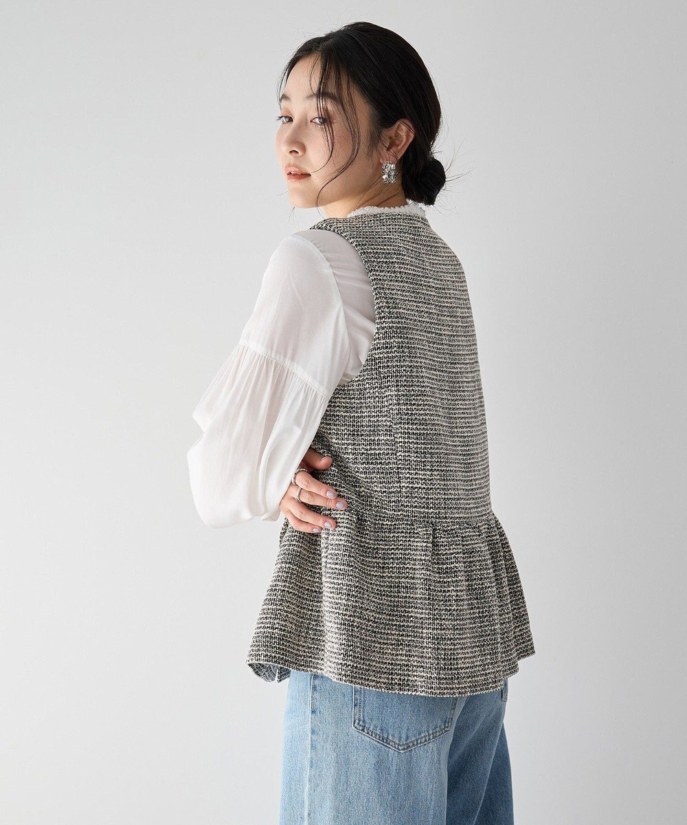 YECCA VECCA ツイードペプラムジレ 